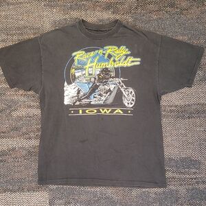 Vintage. 96'. Made In USA. Harley Davidson. Iowa. Hog Drags. Men's Large